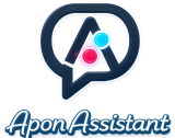 apon assistant logo with neon accents